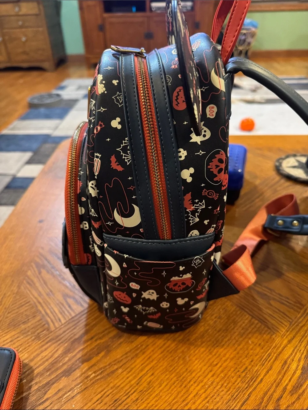 Loungefly Glow-in-the-Dark Halloween Mini Backpack & Wallet Set - Black/Orange